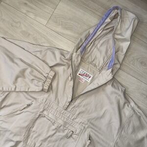 Vintage Anorak Jacket Hooded Pullover Mens Size Medium Beige 90s Sport Mobility